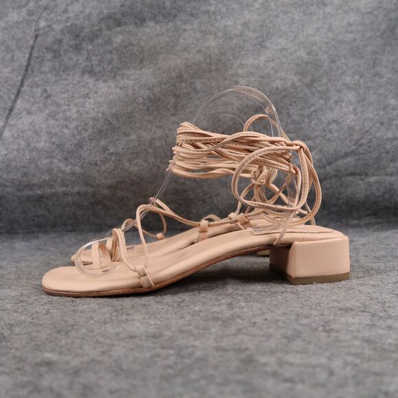 Jeffrey Campbell Shoes Womens 8 Sandals Fashion Ankle Wrap Strappy Agate Leather - Picture 5 of 14